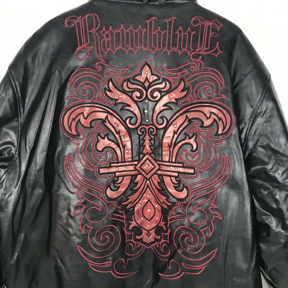 Raw Blue Mens Black Red Embroidery Polyurethane - Picture 3 of 8